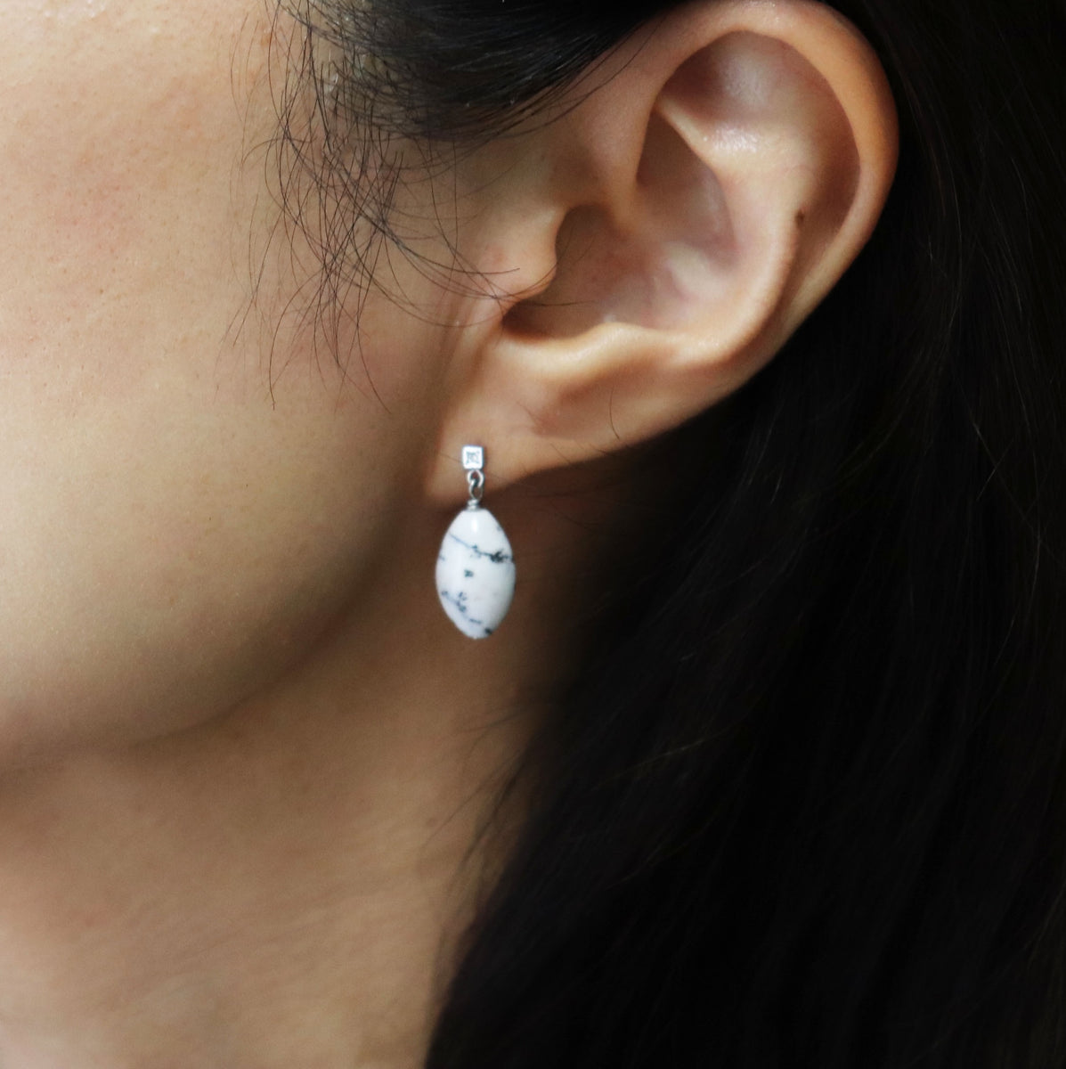 デンドライトオパール ピアス no.29】knot dendrite opal pierce~デンドライトオパールピアス~