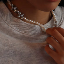 画像をギャラリービューアに読み込む, no.29 ステンレパールネックレス plus pearl &amp; pearl necklace