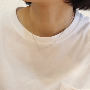(no.29)ステンレスダイヤモンドネックレス~dot stainless necklace=ラボグロウンダイヤモンド使用 