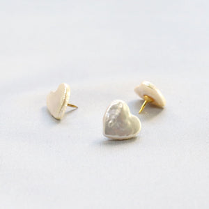 no.29 淡水パールハート型ピンブローチ~plus pearl pin broach heart~