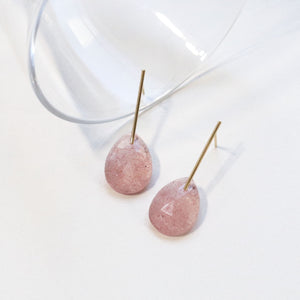 incense pierce strawberry quartz（gold plated）
