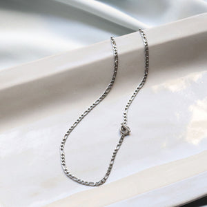 no.29 ステンレス＆ダイヤモンドフィガロチェーンネックレス~connect figaro chain~ necklace