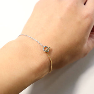 no.29 K18＆ステンレスチェーンブレスレット~tiny chain bracelet（受注制作）~