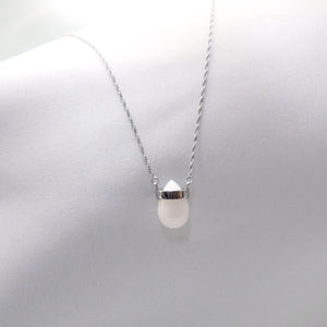 (no.29) drop white agate necklace ~ホワイトアゲート＆ステンレスネックレス~