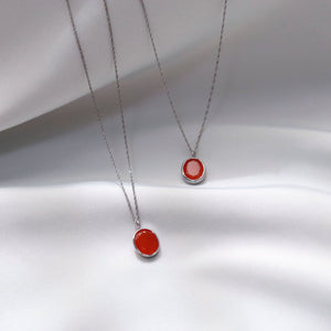 (no.29) float necklace carnelian ~ カーネリアン＆ステンレスネックレス~