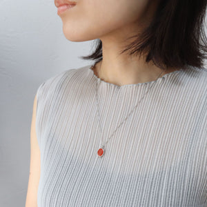 (no.29) float necklace carnelian ~ カーネリアン＆ステンレスネックレス~ 