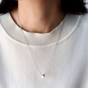 (no.29) drop white agate necklace ~ホワイトアゲート＆ステンレスネックレス~