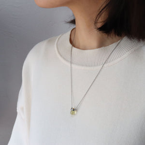 (no.29) drop lemon quartz necklace ~レモンクオーツ＆ステンレスネックレス~