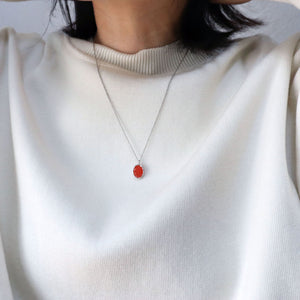 (no.29) float necklace carnelian ~ カーネリアン＆ステンレスネックレス~ 