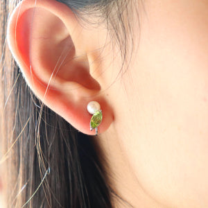 no.29 ステンレス＆カラーストーンイヤリング~color earring leaf~