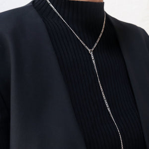 no.29 ステンレス＆ダイヤモンドフィガロチェーンネックレス~connect figaro chain~ necklace