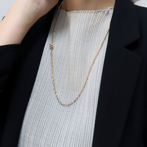 no.29 ステンレス＆ダイヤモンドネックレス~connect figaro chain necklace (gold plated)~
