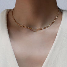 画像をギャラリービューアに読み込む, no.29 ステンレス＆ダイヤモンドネックレス~connect figaro chain necklace (gold plated)~