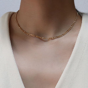 no.29 ステンレス＆ダイヤモンドネックレス~connect figaro chain necklace (gold plated)~