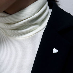 no.29 淡水パールハート型ピンブローチ~plus pearl pin broach heart~