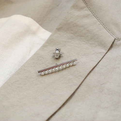 ridge stainless pearl pin brooch L