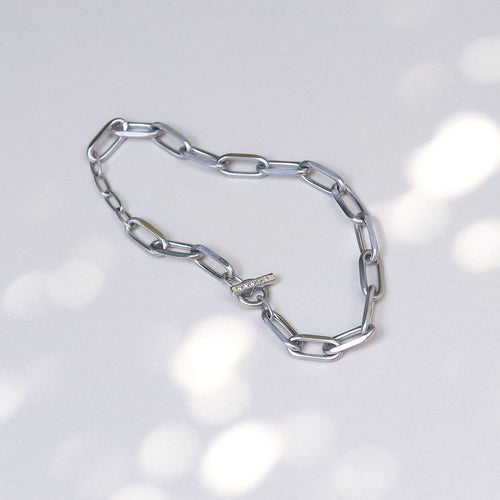 connect stainless × diamond chain bracelet（受注制作）