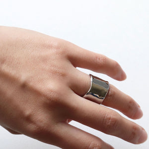 (no.29)ステンレスワイドリング~wave stainless wide ring~