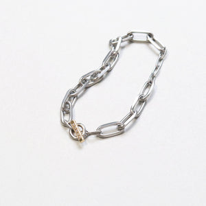 no.29 K18&ステンレスチェーンブレスレット~connect chain bracelet K18×diamond~