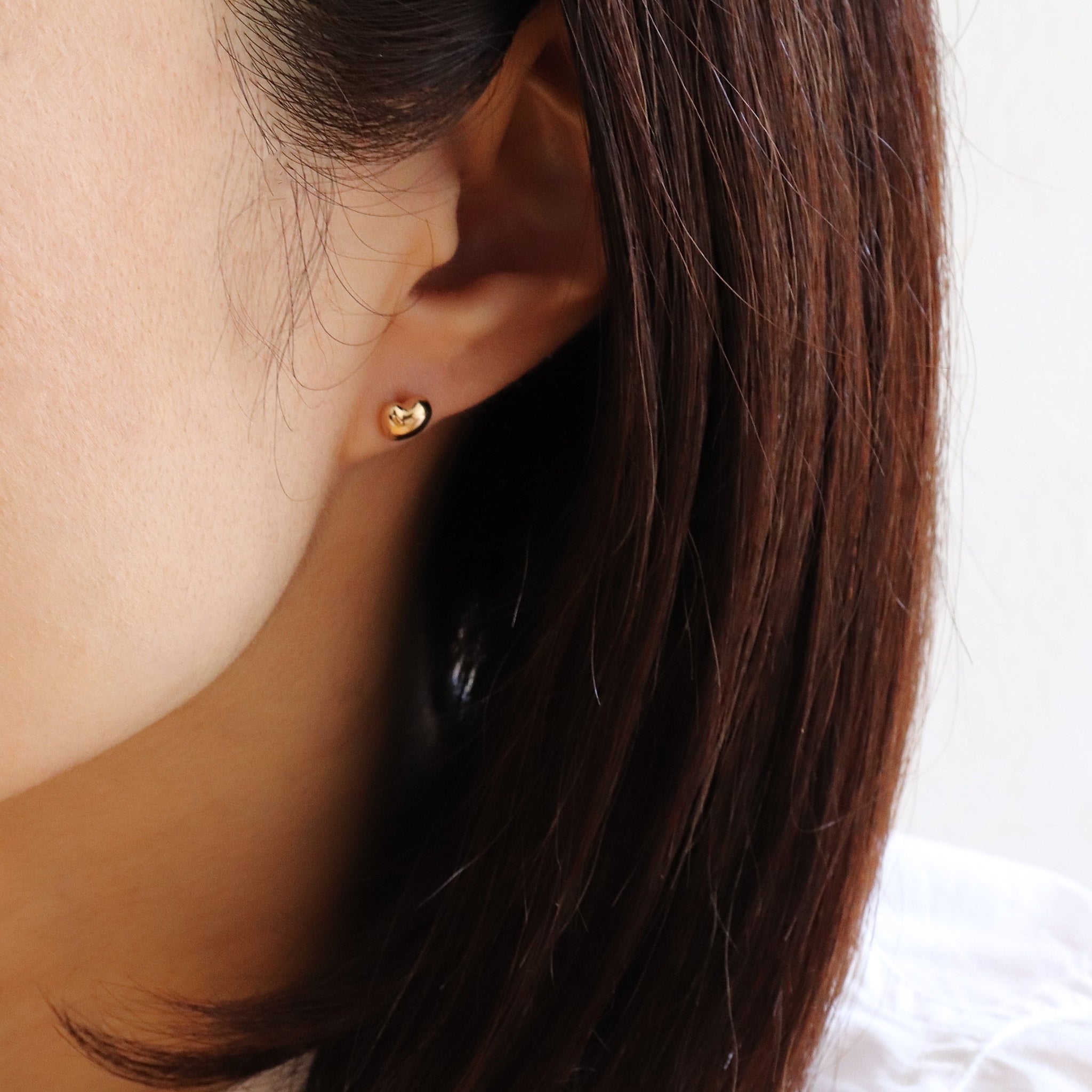no.29】petit K18 heart pierced earrings