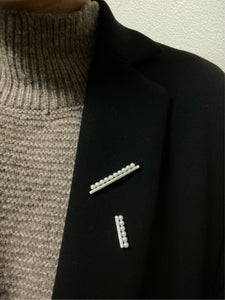ridge stainless pearl pin brooch L